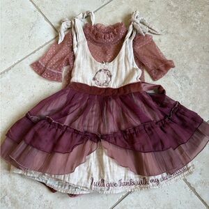 Charming Pink and Cream Kids Dress